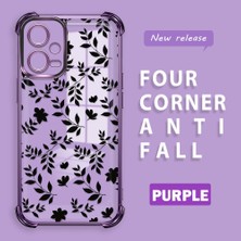 HONTINGA Xiaomi Redmi Note 12 5g ile Uyumlu Şeffaf Kılıfı Düşüme Önleyici Basitlik Anti Düşme Kamera Korumali Dal Desen Yumuşak Silikon Telefon Kılıfı Kadın ve Erkek Için Uygundur K3-0221