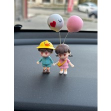 Araç Içi Biblo Sevimli Balonlu Çift Şık Tasarım Tüm Araç Modellerine Uygun