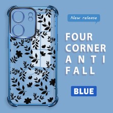 HONTINGA Xiaomi Poco C65 ile Uyumlu Şeffaf Kılıfı Düşüme Önleyici Basitlik Anti Düşme Kamera Korumali Dal Desen Yumuşak Silikon Telefon Kılıfı Kadın ve Erkek Için Uygundur K3-0221