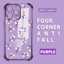 HONTINGA iPhone 15 Pro ile Uyumlu Şeffaf Kılıfı Düşüme Önleyici Basitlik Anti Düşme Kamera Korumali Çiçek Dalı Desen Yumuşak Silikon Telefon Kılıfı Kadın ve Erkek Için Uygundur K3-0220