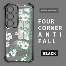 HONTINGA Samsung Galaxy S25 ile Uyumlu Şeffaf Kılıfı Düşüme Önleyici Basitlik Anti Düşme Kamera Korumali Çiçek Desen Yumuşak Silikon Telefon Kılıfı Kadın ve Erkek Için Uygundur K3-0222