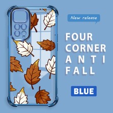 HONTINGA Xiaomi Redmi Note 11S ile Uyumlu Şeffaf Kılıfı Düşüme Önleyici Basitlik Anti Düşme Kamera Korumali Sarı Yaprak Desen Yumuşak Silikon Telefon Kılıfı Kadın ve Erkek Için Uygundur K3-0218