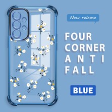 HONTINGA Samsung Galaxy A73 ile Uyumlu Şeffaf Kılıfı Düşüme Önleyici Basitlik Anti Düşme Kamera Korumali Çiçek Dalı Desen Yumuşak Silikon Telefon Kılıfı Kadın ve Erkek Için Uygundur K3-0220