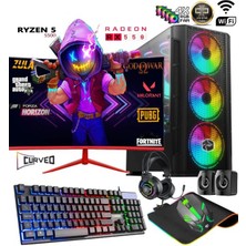 Apphirex TC55 Ryzen 5 5500 16GB Ram 512GB M.2 SSD RX550 Gddr5 23.6'' Curved Masaüstü Oyuncu Bilgisayarı