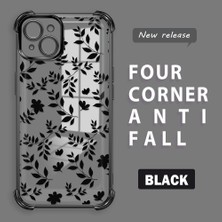HONTINGA iPhone 15 Plus ile Uyumlu Şeffaf Kılıfı Düşüme Önleyici Basitlik Anti Düşme Kamera Korumali Dal Desen Yumuşak Silikon Telefon Kılıfı Kadın ve Erkek Için Uygundur K3-0221