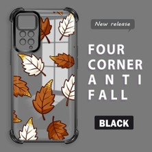 HONTINGA Xiaomi Redmi Note 11 Pro 4g ile Uyumlu Şeffaf Kılıfı Düşüme Önleyici Basitlik Anti Düşme Kamera Korumali Sarı Yaprak Desen Yumuşak Silikon Telefon Kılıfı Kadın ve Erkek Için Uygundur K3-0218