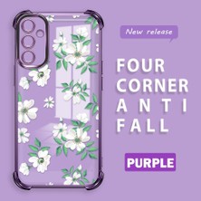 HONTINGA Samsung Galaxy A14 4g ile Uyumlu Şeffaf Kılıfı Düşüme Önleyici Basitlik Anti Düşme Kamera Korumali Çiçek Desen Yumuşak Silikon Telefon Kılıfı Kadın ve Erkek Için Uygundur K3-0222