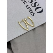 Hedef Bijuteri Gold Renk Oval Üçgen Formlu Küpe CM85