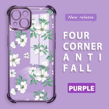 HONTINGA iPhone 13 ile Uyumlu Şeffaf Kılıfı Düşüme Önleyici Basitlik Anti Düşme Kamera Korumali Çiçek Desen Yumuşak Silikon Telefon Kılıfı Kadın ve Erkek Için Uygundur K3-0222