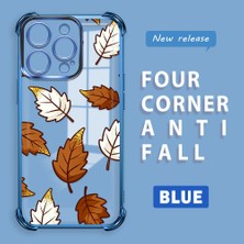 HONTINGA iPhone 16 Pro ile Uyumlu Şeffaf Kılıfı Düşüme Önleyici Basitlik Anti Düşme Kamera Korumali Sarı Yaprak Desen Yumuşak Silikon Telefon Kılıfı Kadın ve Erkek Için Uygundur K3-0218