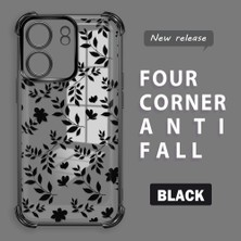 HONTINGA Xiaomi Poco C65 ile Uyumlu Şeffaf Kılıfı Düşüme Önleyici Basitlik Anti Düşme Kamera Korumali Dal Desen Yumuşak Silikon Telefon Kılıfı Kadın ve Erkek Için Uygundur K3-0221