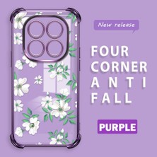 HONTINGA Xiaomi Redmi Note 14 Pro 4g ile Uyumlu Şeffaf Kılıfı Düşüme Önleyici Basitlik Anti Düşme Kamera Korumali Çiçek Desen Yumuşak Silikon Telefon Kılıfı Kadın ve Erkek Için Uygundur K3-0222