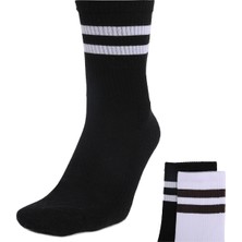 Sportive Rayas 2li Unisex Siyah Günlük Stil Çorap 24KA03-SYH/BYZ
