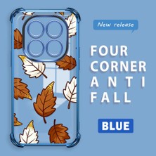 HONTINGA Xiaomi Redmi Note 14 Pro 4g ile Uyumlu Şeffaf Kılıfı Düşüme Önleyici Basitlik Anti Düşme Kamera Korumali Sarı Yaprak Desen Yumuşak Silikon Telefon Kılıfı Kadın ve Erkek Için Uygundur K3-0218