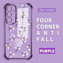 HONTINGA Samsung Galaxy A35 ile Uyumlu Şeffaf Kılıfı Düşüme Önleyici Basitlik Anti Düşme Kamera Korumali Çiçek Dalı Desen Yumuşak Silikon Telefon Kılıfı Kadın ve Erkek Için Uygundur K3-0220