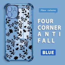 HONTINGA iPhone 12 ile Uyumlu Şeffaf Kılıfı Düşüme Önleyici Basitlik Anti Düşme Kamera Korumali Dal Desen Yumuşak Silikon Telefon Kılıfı Kadın ve Erkek Için Uygundur K3-0221