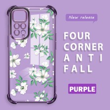 HONTINGA Xiaomi Redmi Note 11S ile Uyumlu Şeffaf Kılıfı Düşüme Önleyici Basitlik Anti Düşme Kamera Korumali Çiçek Desen Yumuşak Silikon Telefon Kılıfı Kadın ve Erkek Için Uygundur K3-0222