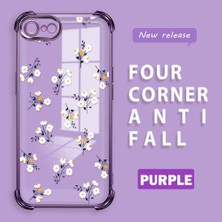 HONTINGA iPhone 7 ile Uyumlu Şeffaf Kılıfı Düşüme Önleyici Basitlik Anti Düşme Kamera Korumali Çiçek Dalı Desen Yumuşak Silikon Telefon Kılıfı Kadın ve Erkek Için Uygundur K3-0220