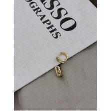 Hedef Bijuteri Gold Renkli Zirkon Taşlı Ataç Detay Halka Küpe CM94