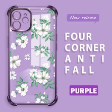 HONTINGA iPhone 12 ile Uyumlu Şeffaf Kılıfı Düşüme Önleyici Basitlik Anti Düşme Kamera Korumali Çiçek Desen Yumuşak Silikon Telefon Kılıfı Kadın ve Erkek Için Uygundur K3-0222