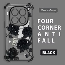 HONTINGA Xiaomi Redmi Note 14 Pro 4g ile Uyumlu Şeffaf Kılıfı Düşüme Önleyici Basitlik Anti Düşme Kamera Korumali Gül Desen Yumuşak Silikon Telefon Kılıfı Kadın ve Erkek Için Uygundur K3-0219