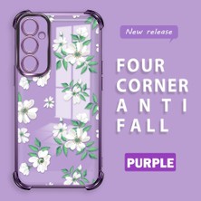 HONTINGA Samsung Galaxy A05S ile Uyumlu Şeffaf Kılıfı Düşüme Önleyici Basitlik Anti Düşme Kamera Korumali Çiçek Desen Yumuşak Silikon Telefon Kılıfı Kadın ve Erkek Için Uygundur K3-0222