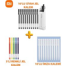 Xiaomi 10'lu Siyah Jel  10'lu Imza Kalemi ve 5'li Renkli Jel Kalem