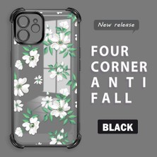 HONTINGA iPhone 12 ile Uyumlu Şeffaf Kılıfı Düşüme Önleyici Basitlik Anti Düşme Kamera Korumali Çiçek Desen Yumuşak Silikon Telefon Kılıfı Kadın ve Erkek Için Uygundur K3-0222