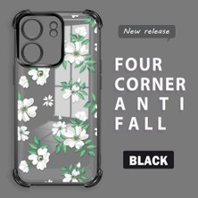 HONTINGA Xiaomi Poco C65 ile Uyumlu Şeffaf Kılıfı Düşüme Önleyici Basitlik Anti Düşme Kamera Korumali Çiçek Desen Yumuşak Silikon Telefon Kılıfı Kadın ve Erkek Için Uygundur K3-0222