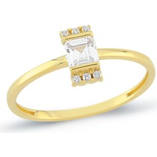 Oroline Jewelry 14 Ayar Baget Taşlı Altın Kadın Eklem Yüzük