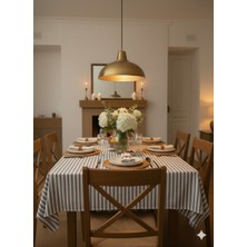 Heriya Gri Keten Masa Örtüsü 150X220 cm