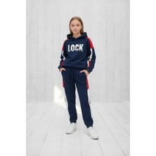 Black Steel Garson Boy Kız Baskılı Kapşonlu Eşofman Takımı