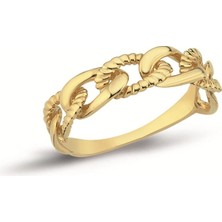 Oroline Jewelry 14 Ayar Gurmet Model Burgu Desenli Altın Kadın Yüzük