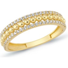Oroline Jewelry 14 Ayar Trend Taşlı Altın Kadın Yüzük