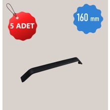 Eymen Serenay 5 Adet 160 mm Alüminyum Metal Siyah Geniş Dolap Çekmece Kulpları