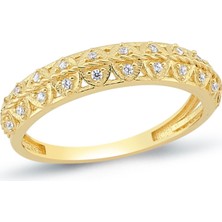 Oroline Jewelry 14 Ayar Trend Taşlı Kadın Altın Yüzük