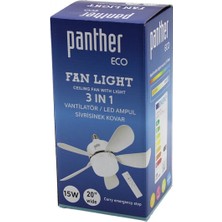 3in1 Vantilatör - LED Ampul - Sivrisinek Kovar Kumandalı 20 Inç 15W 3-Kademe Hız 18X52CM BRKT-137252 (4887)