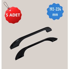 Eymen Emir 5 ADET 192-224 mm Alüminyum Metal Siyah Dolap Çekmece Kulpları