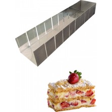 Karadağ Metal Dilimli Milföy Tavası 51X11 cm H:8 cm - Paslanmaz Çelik Kazıyıcı Hediye