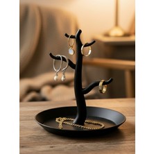 Pammuks Modern Ağaç Tasarımlı Küpe Kolye Yüzük Standı – Şık Takı Organizeri 10 cm