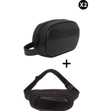 Newish Polo Erkek Deri Portföy Clutch Traş Kozmetik Bakım ve Günlük El Çantası 2 Adet - NEWPOLO351