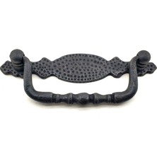 FRY Antika Tarz Dekoratif Pirinç Dövme Sallantı Kapı Kulbu - 43X118 Mm, Oksit