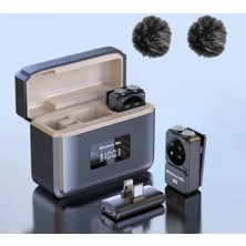 Comse Q12 Iphone ve Android Uyumlu Kablosuz Yaka Mikrofonu Göstergeli LED Şarj Kutulu Gürültü Azaltma