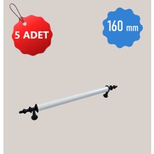 Eymen Boru İğne Ayak 5 ADET 160 mm Alüminyum-Zamak Metal Siyah Beyaz Dolap Çekmece Kulpları