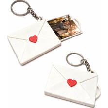 Yapı3D 💌 Fotoğraflı Kalpli Zarf Anahtarlık | Kişiye Özel Hatıra Anahtarlığı | Romantik Hediye