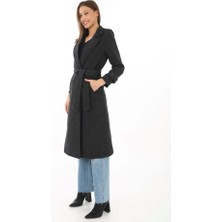 Emh Store Astarlı Balık Sırtı Kaşmir Kaşe Kaban - Siyah