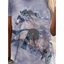 Emh Store Kadın Kısa Kollu Bisiklet Yaka Salaş Süprem Bluz