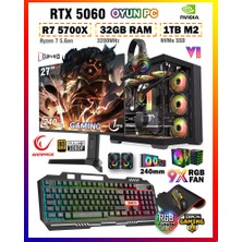 Zeiron Warrior Eagle X55 Ryzen 7 5700X 32GB 1tb M.2 SSD RTX5060 27" 240Hz Sıvı Soğutmalı Oyuncu Bilgisayar