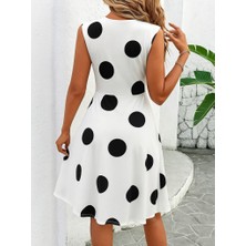 Emh Store Kadın Sıfır Kollu Önden Çapraz Detaylı Leopar Desenli Süprem Elbise