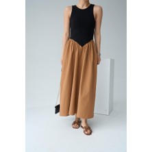 Emh Store Iki Renkli Elbise - Siyah-Taba